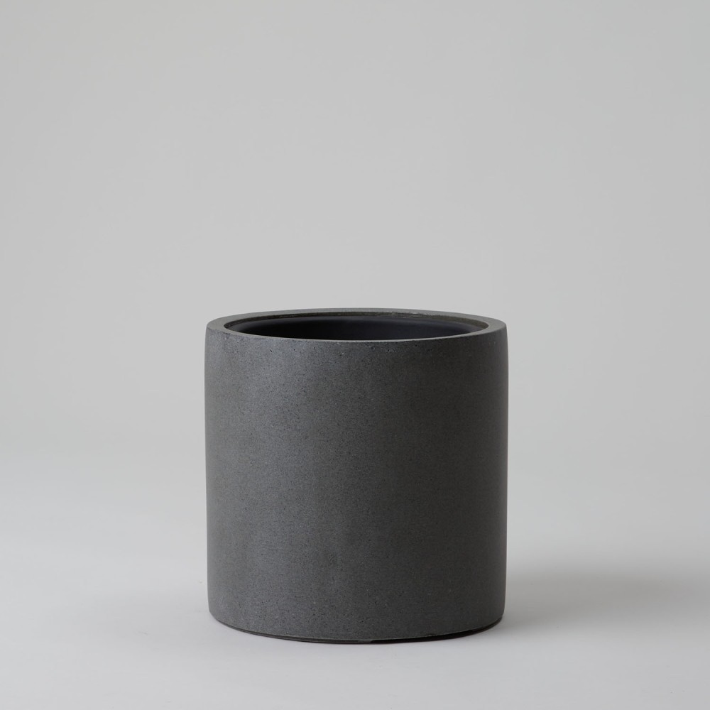 Кашпо Цилиндр Темно-серый бетон d23