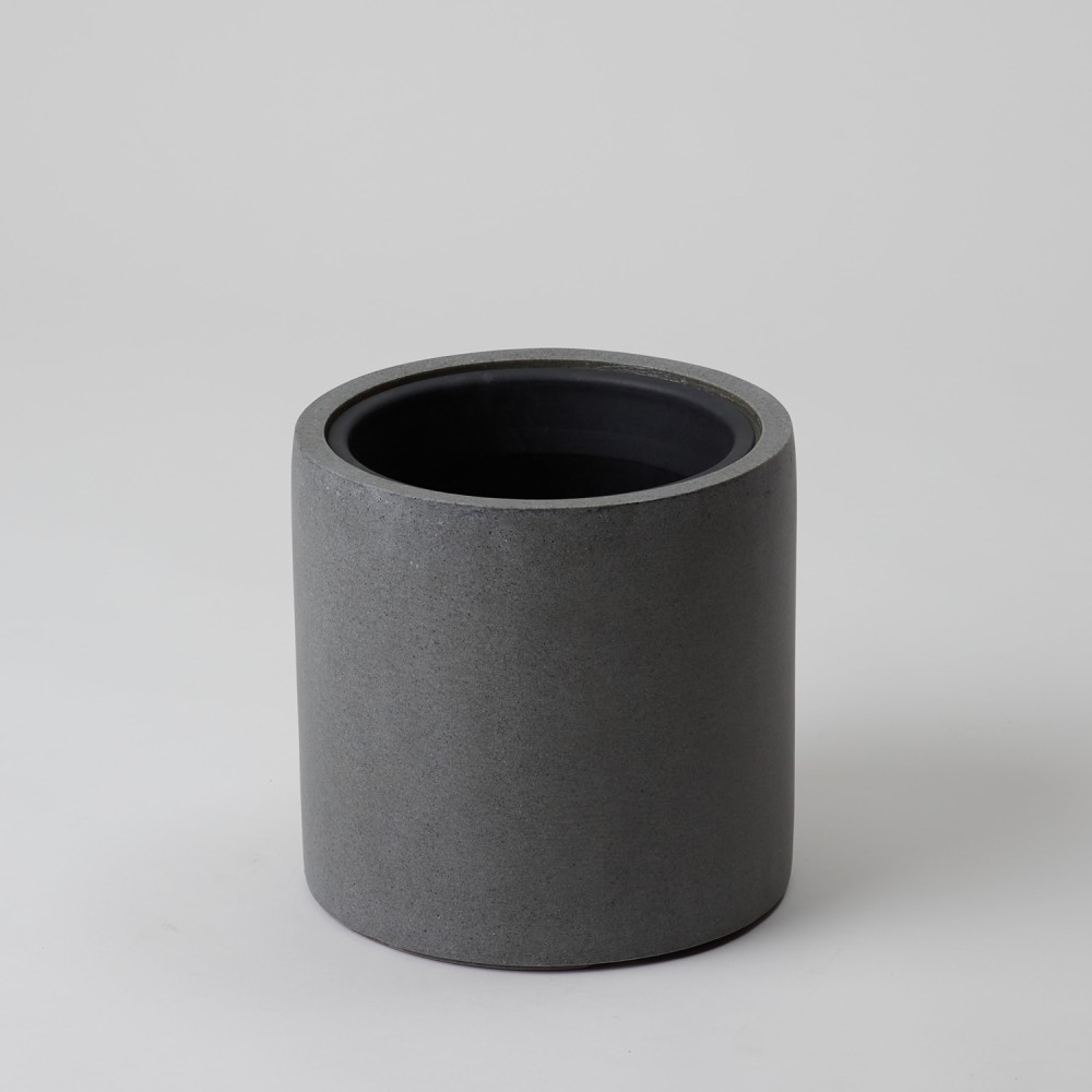 Кашпо Цилиндр Темно-серый бетон d23