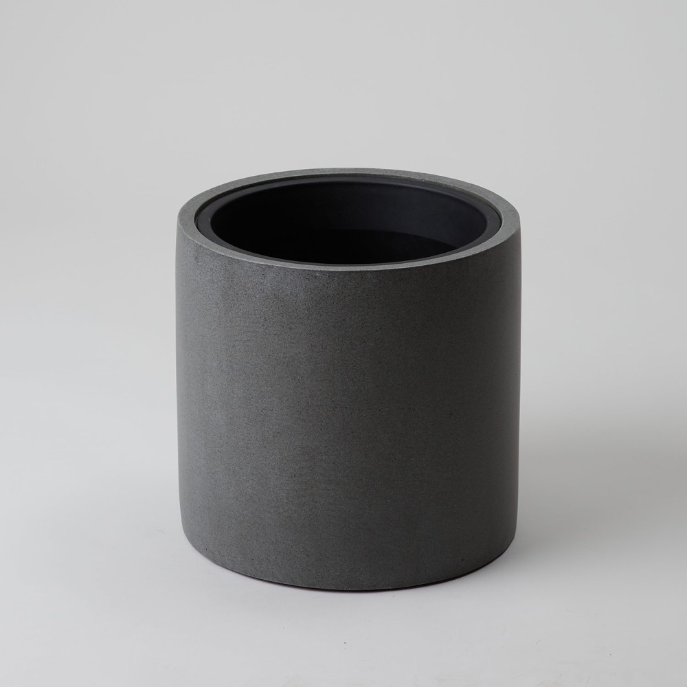 Кашпо Цилиндр Темно-серый бетон d32