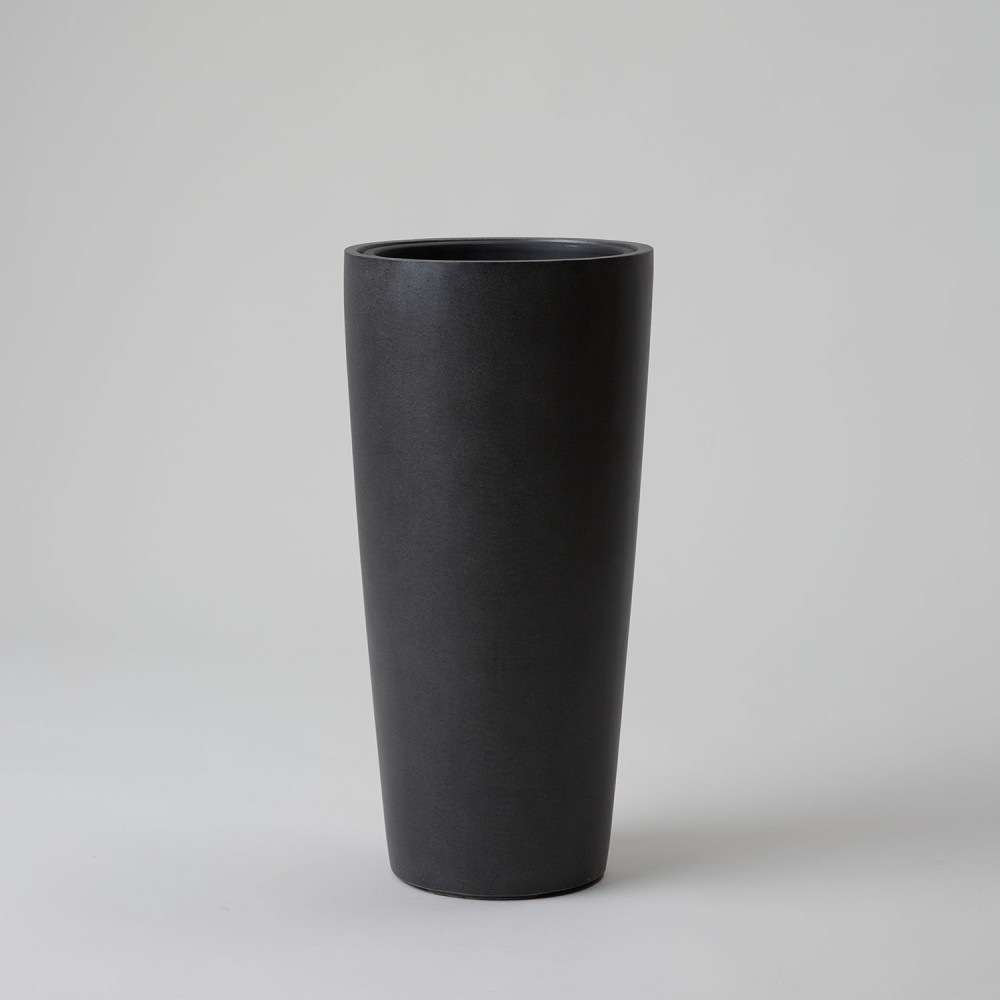 Кашпо Высокий конус Темно-серый бетон d23 Кашпо Высокий конус Темно-серый бетон d23