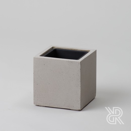 Кашпо куб d20 Белый песок с пересадкой Горшки для комнатных растений